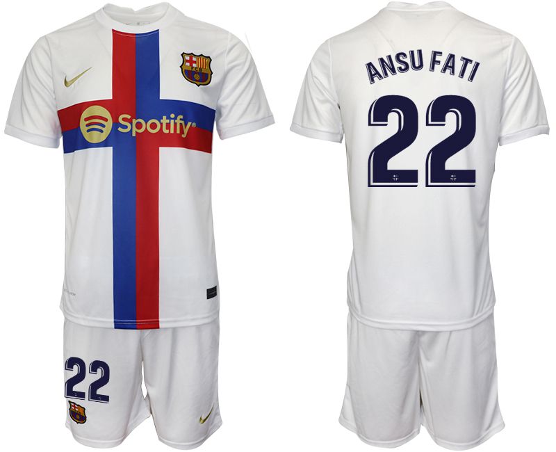 Men 2022-2023 Club Barcelona white away 22 Soccer Jersey